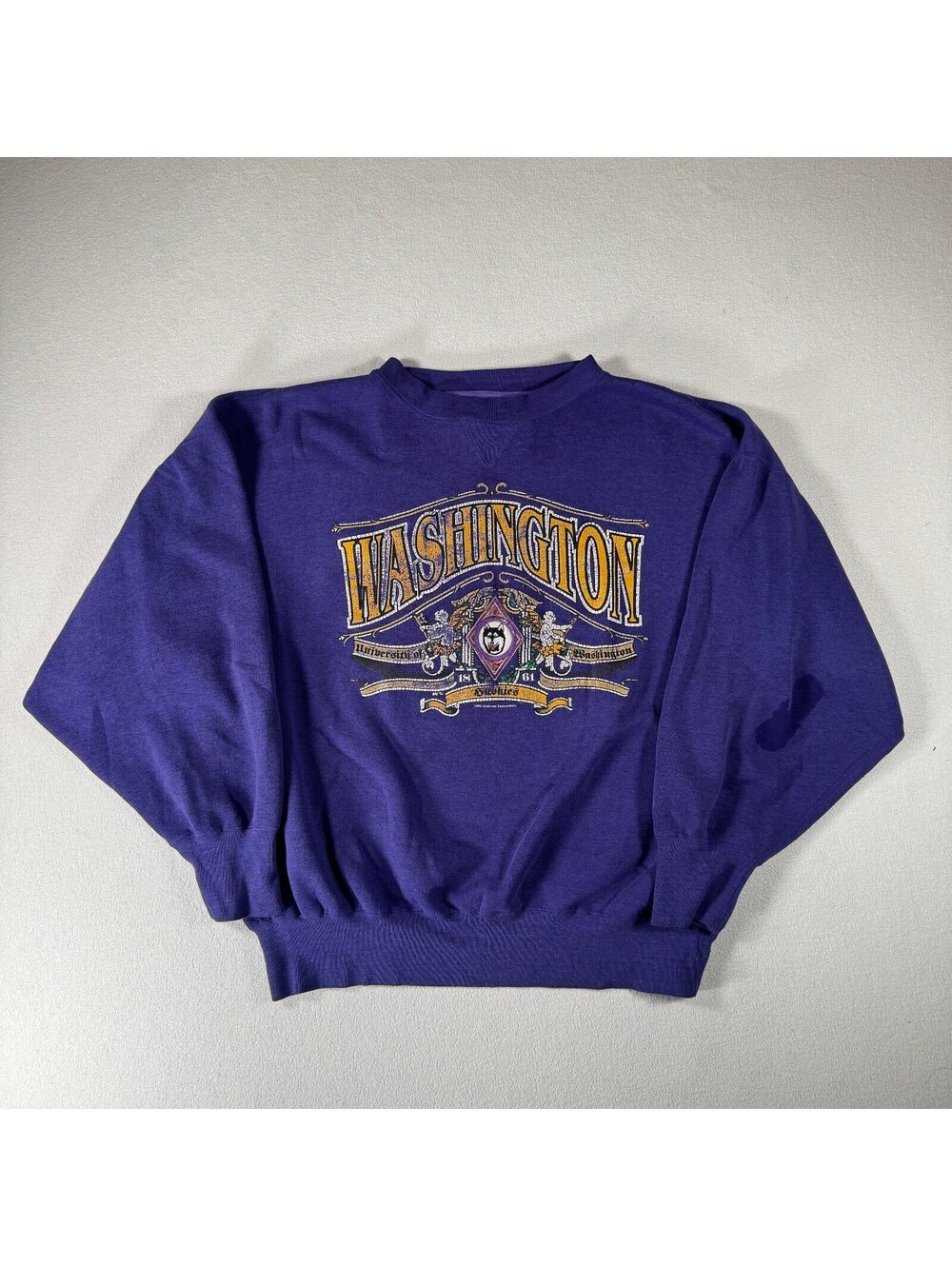 Vintage 90s Washington Huskies Purple Crewneck Sweatshirt XL